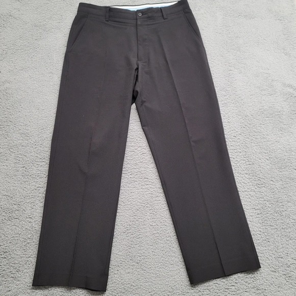 FJ Foot Joy Pants Mens 34x30 Black Golf Outdoors Casual Flat Front Mid Rise Logo - Picture 1 of 16
